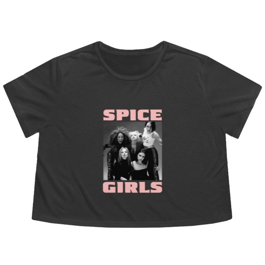 Discover Vintage 90s Spice Girls Graphic Unisex Black Flowy Cropped Tees