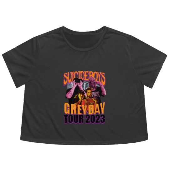 Discover Suicideboys Rap Flowy Cropped Tees, Grey Day 2023 World Tour Vintage 90s