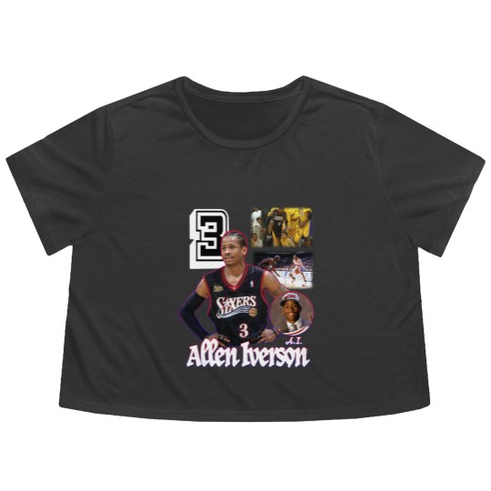 Discover Allen Iverson number 3 pro basketball player Flowy Cropped Tees
