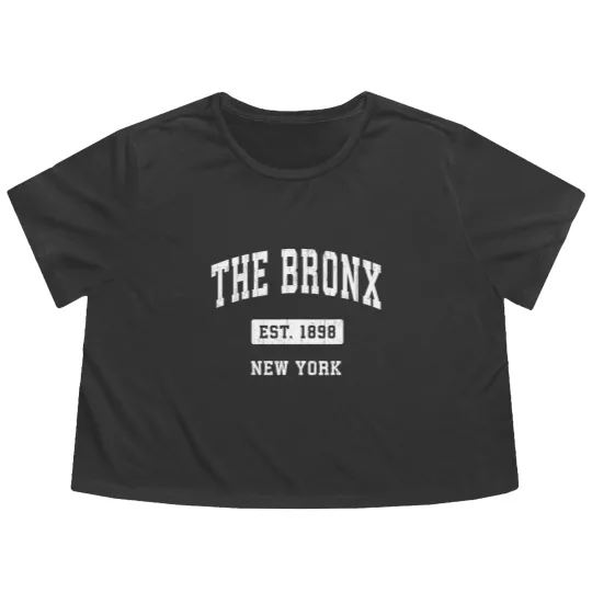 Discover The Bronx New York Ny Vintage Established Sports Design  Gift Flowy Cropped Tees