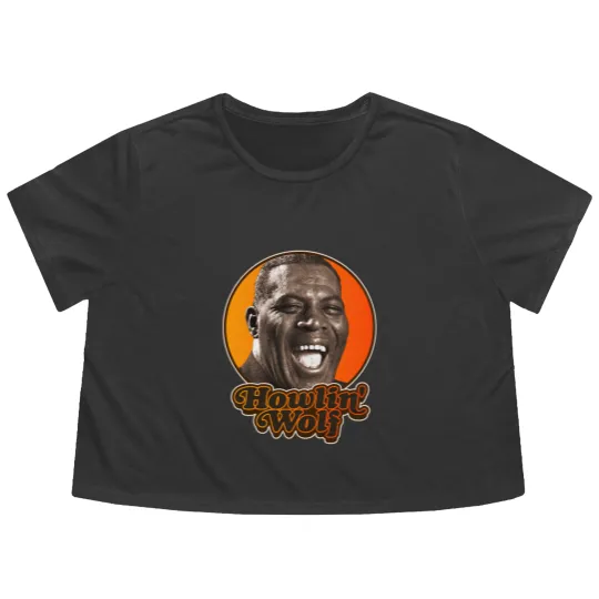 Discover Retro Howlin&39; Wolf Tribute Flowy Cropped Tees