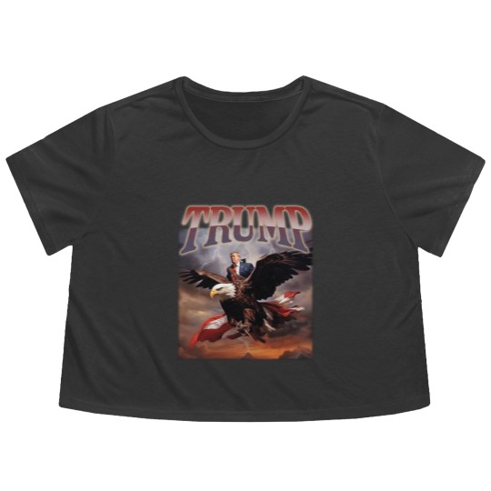Discover Donald Trump Eagle Flowy Cropped Tees Top Funny Election Campaign 2024