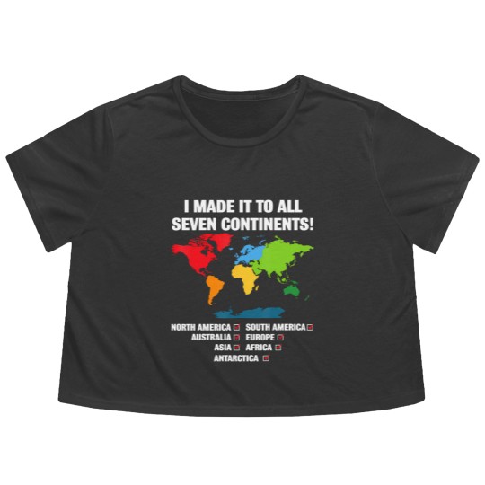 Discover world traveler seven continents 7 continents club white Flowy Cropped Tees