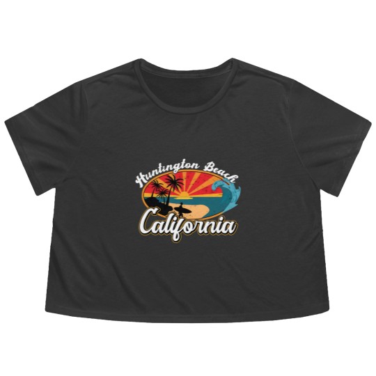 Discover Huntington Beach California CA - Huntington Beach - Flowy Cropped Tees