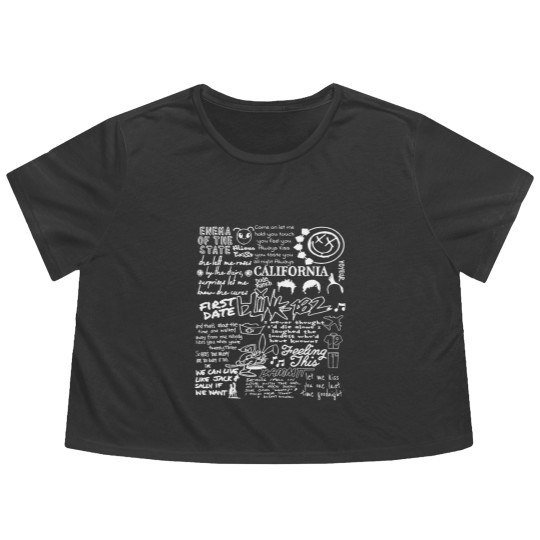 Discover B182 Flowy Cropped Tees, Blink -182 World Tour 2023, Pop-Punk Band Flowy Cropped Tees