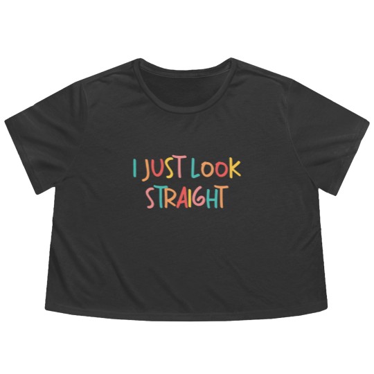 Discover I Just Look Straight Flowy Cropped Tees, Queer Flowy Cropped Tees, Lgbtq Gift
