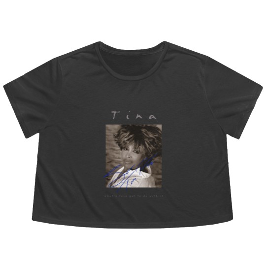 Discover Retro Signature Tina Turner Flowy Cropped Tees Short Sleeve Unisex Flowy Cropped Tees Flowy Cropped Tees For Men Women