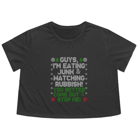 Discover Guys, I'm Eating Junk And Watching Rubbish! Flowy Cropped Tees