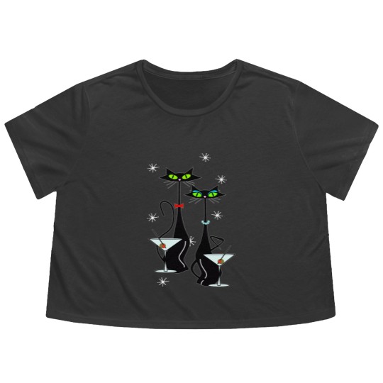 Discover MCM Atomic Cats Martini Time Flowy Cropped Tees