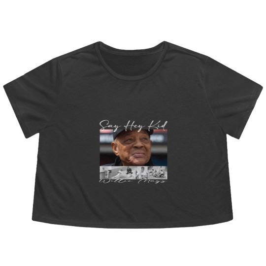 Discover Say Hey Kid - Willie Mays Flowy Cropped Tees