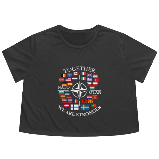 Discover nato otan with finland and sweden together we are stronger Flowy Cropped Tees