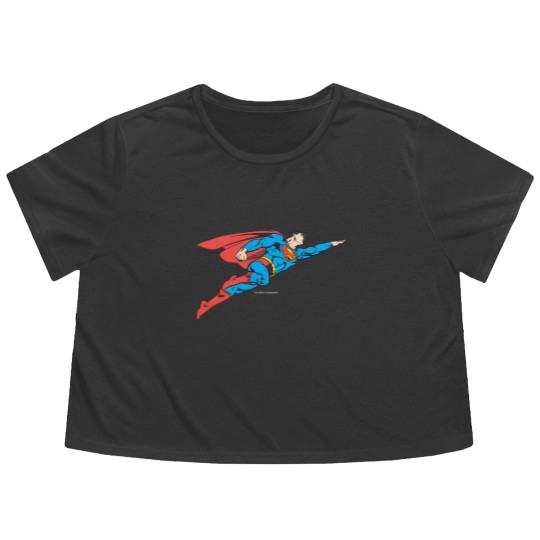 Discover Superman Flying Right Flowy Cropped Tees