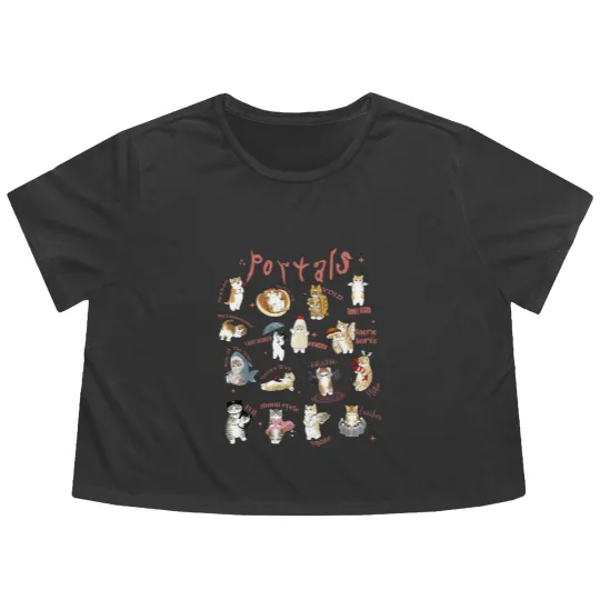 Discover Melanie Flowy Cropped Tees, Melanie Cat Portals Flowy Cropped Tees, Retro Portals Tour