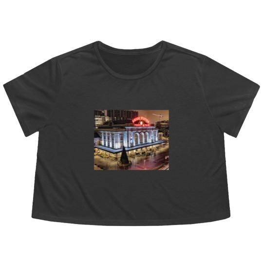 Discover Union Station - Denver Flowy Cropped Tees