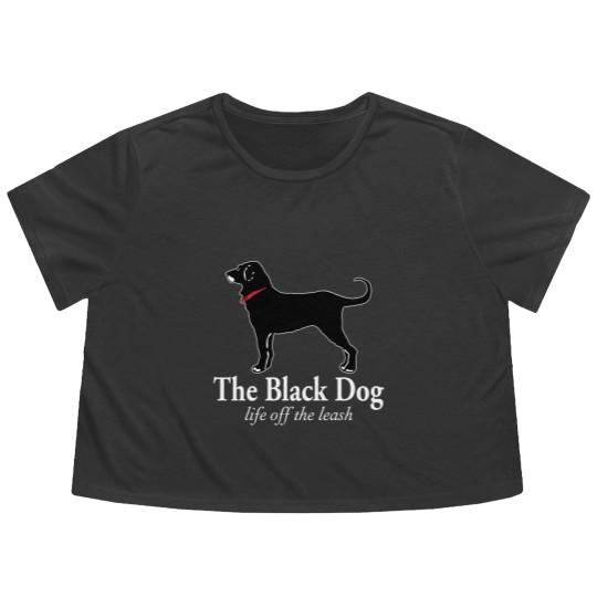 Discover The Black Dog Logo Life Off The Leash Flowy Cropped Tees