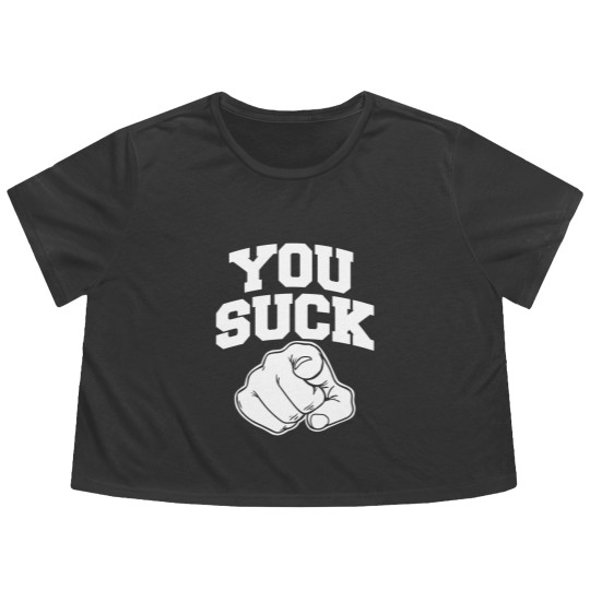 Discover you suck Flowy Cropped Tees