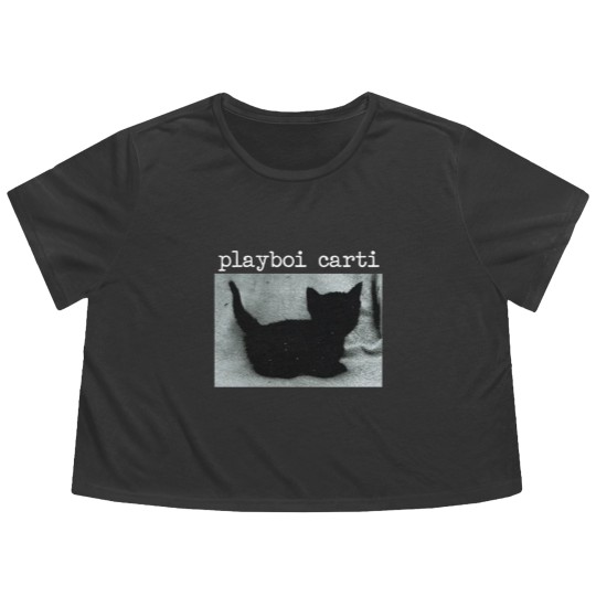 Discover Playboi Carti Cat Flowy Cropped Tees Merch Meme Flowy Cropped Tees Tour Flowy Cropped Tees