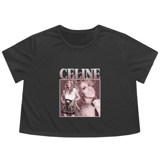 Discover Célines Dions Pop Music Diva Legend 80s Limited Flowy Cropped Tees