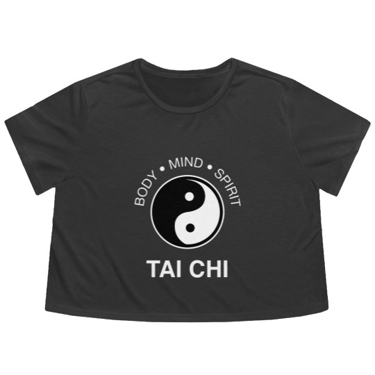 Discover The Art Tai Chi Body Mind Spirit Yin Yang Flowy Cropped Tees Flowy Cropped Tees