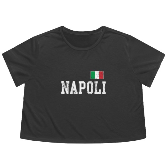 Discover Napoli Naples Italy Italia Flag Italian Vintage Distressed Flowy Cropped Tees