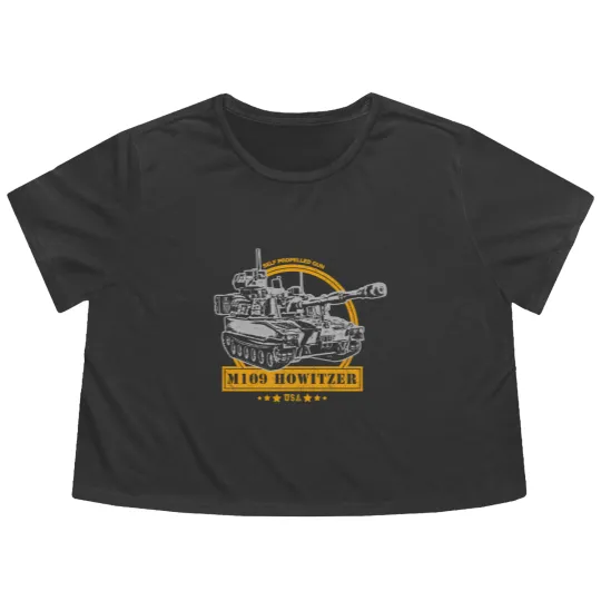 Discover M109 Self Propelled Howitzer Flowy Cropped Tees