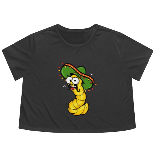 Discover Tequila Worm Flowy Cropped Tees