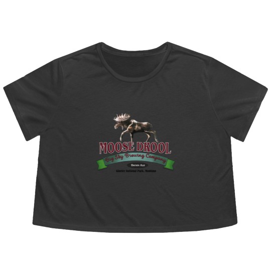 Discover Vintage Flowy Cropped Tees Moose Drool Brewing Co. Missoula Glacier Park Montana Print Cotton Flowy Cropped Tees size Adult S Deadstock Flowy Cropped Tees