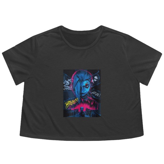 Discover Jinx Arcane Flowy Cropped Tees - Arcane Jinx League of Legends Flowy Cropped Tees