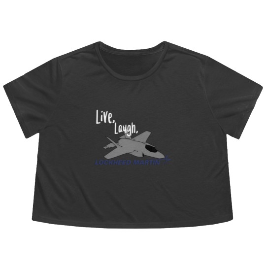 Discover Live, Laugh, Lockheed Martin Unisex Flowy Cropped Tees