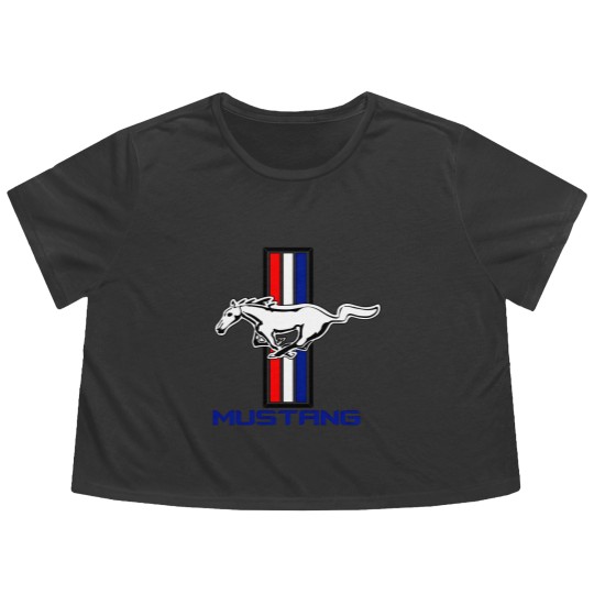 Discover Mustang Vintage Tribar Lovers Flowy Cropped Tees