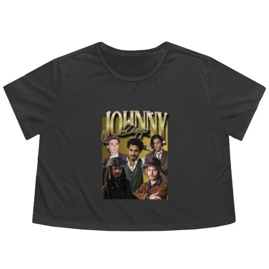 Discover Retro Johnny Depp Flowy Cropped Tees -Johnny Depp