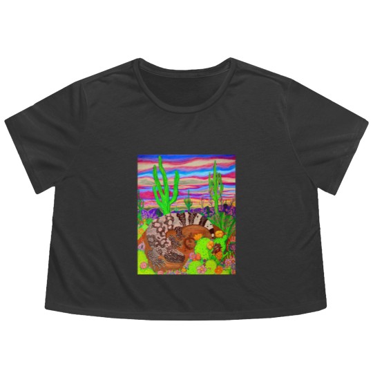 Discover Arizonna Gila Monster Flowy Cropped Tees