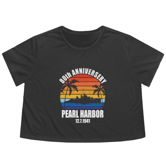 Discover Pearl Harbor Anniversary Sunset Flowy Cropped Tees