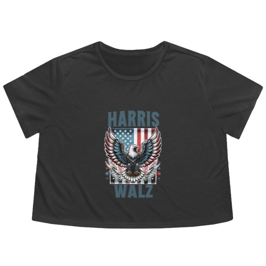 Discover Harris Walz Flowy Cropped Tees, Kamala Harris Walz 2024 Flowy Cropped Tees, Madam President Flowy Cropped Tees