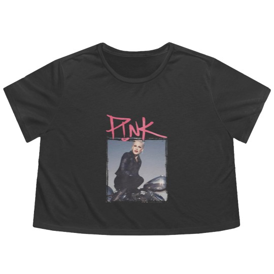 Discover Pink P!nk Bootleg Vintage Flowy Cropped Tees, Pink Singer Merch Flowy Cropped Tees, Pink On Tour Graphic Flowy Cropped Tees