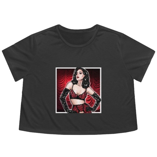 Discover Celebrating the icons - Dita Von Teese (red version) Flowy Cropped Tees