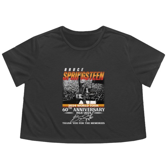 Discover Bruce Springsteen 2024 Tour Flowy Cropped Tees, Bruce Springsteen 60th Anniversary Flowy Cropped Tees