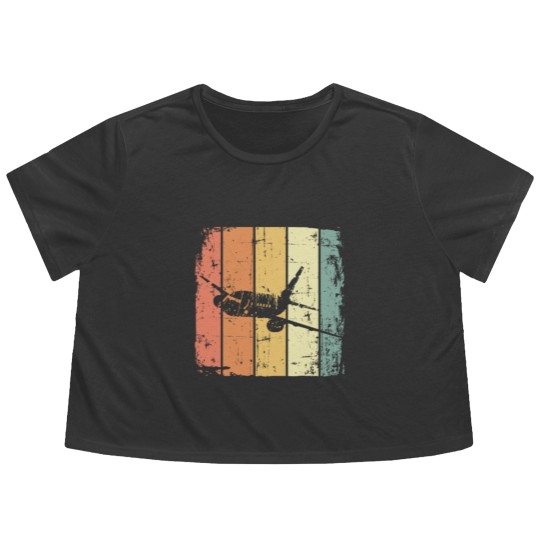 Discover Airplane Vintage Passenger Airplane Flowy Cropped Tees