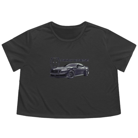 Discover dark horse Mustang GT 5.0L V8 coyote engine Perf Flowy Cropped Tees