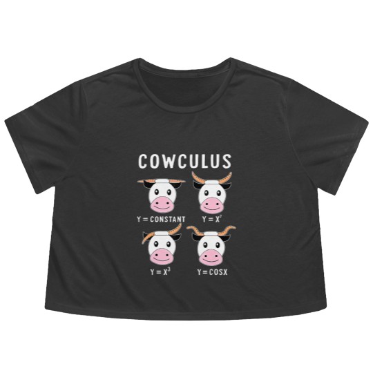Discover Cowculus Funny Math Math Geometry Teacher Math Lover Flowy Cropped Tees