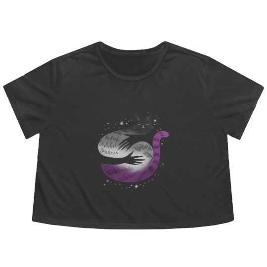 Discover Asexual Asexual Cat Hug LGBT Pride Flag Flowy Cropped Tees