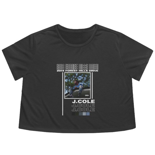 Discover J. Cole album cover Flowy Cropped Tees, 2014 forest hills drive album cover Flowy Cropped Tees,