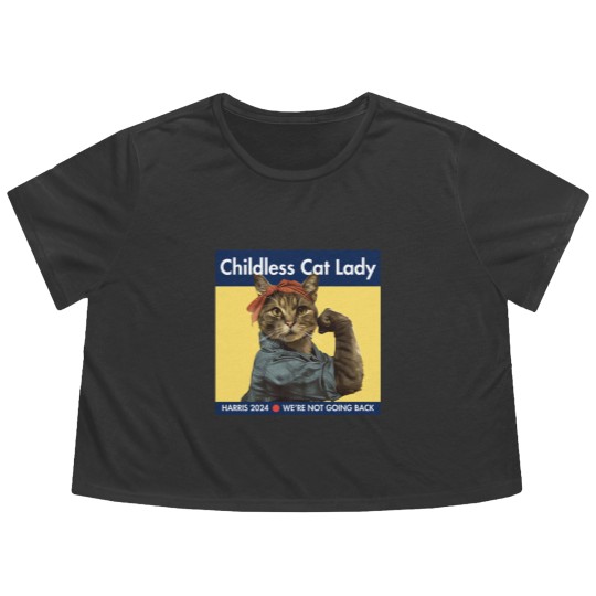 Discover Childless Cat Lady - kamala 2024 - Childless Cat Lady - Flowy Cropped Tees