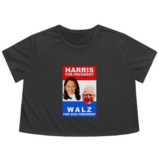Discover Kamala Harris Tim Walz 2024 Harris Walz President Elections Flowy Cropped Tees