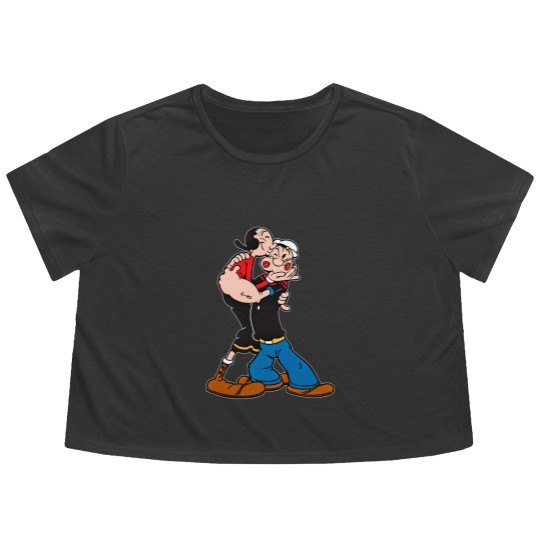 Discover Popeye and Olive Active Flowy Cropped Tees