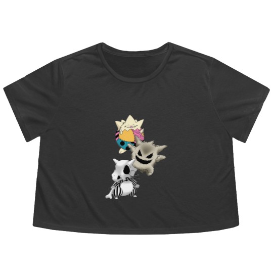 Discover PKM Cubone, Gengar Togepi Flowy Cropped Tees