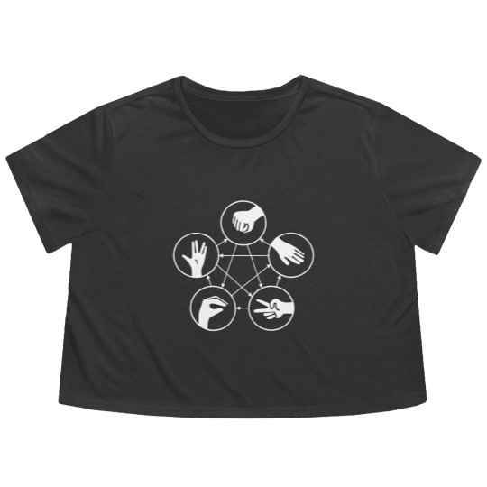 Discover Big Bang Theory Sheldon Cooper Rock Paper Flowy Cropped Tees