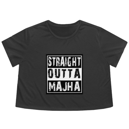 Discover Straight Outta Majha Flowy Cropped Tees