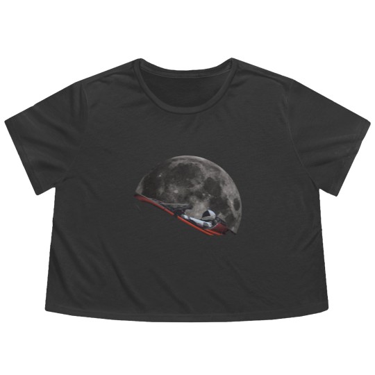 Discover Spacex Starman In Orbit Around The Moon - Spacex - Flowy Cropped Tees
