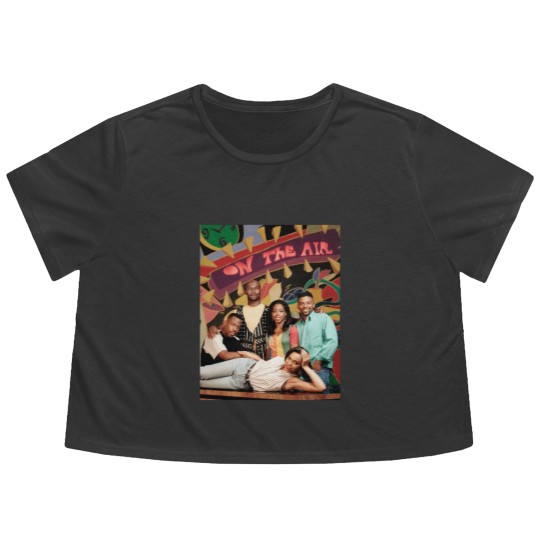 Discover Black 90s sitcom Flowy Cropped Tees